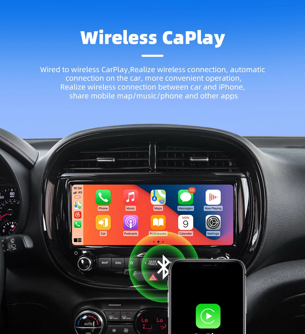 2-in-1 Wireless CarPlay & Android Auto Box – Works with 98% of Cars