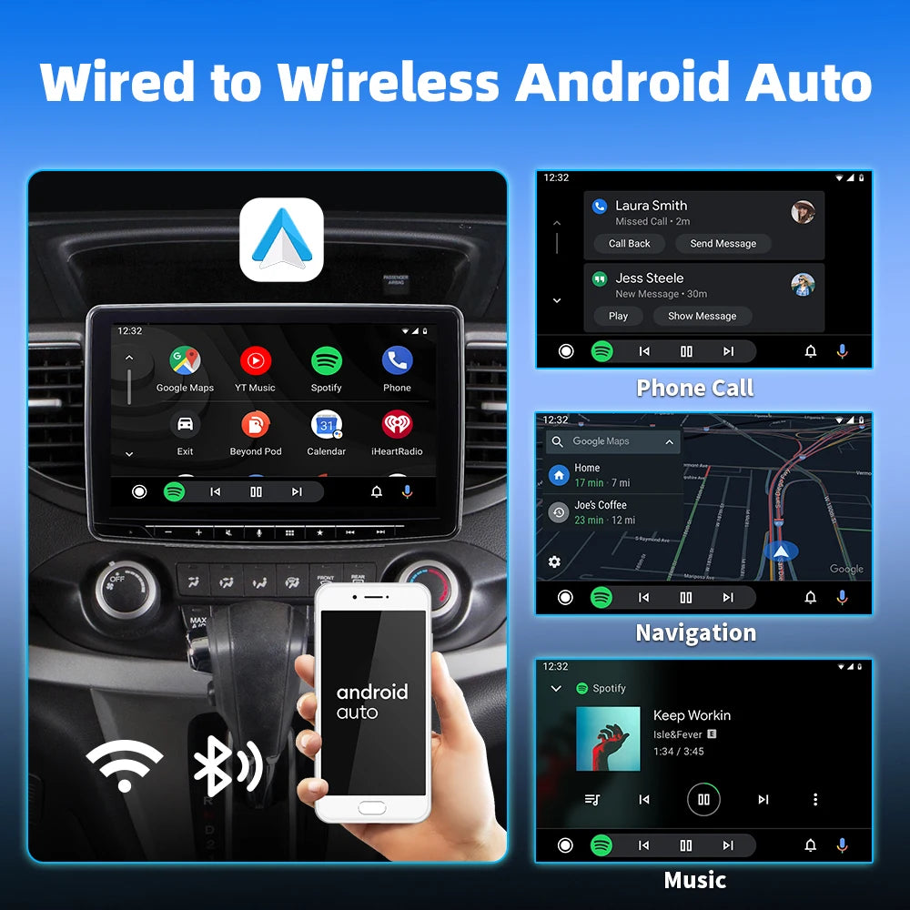 2-in-1 Wireless CarPlay & Android Auto Box – Works with 98% of Cars