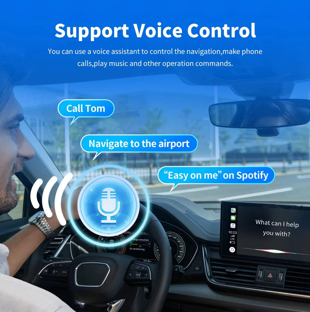 2-in-1 Wireless CarPlay & Android Auto Box – Works with 98% of Cars