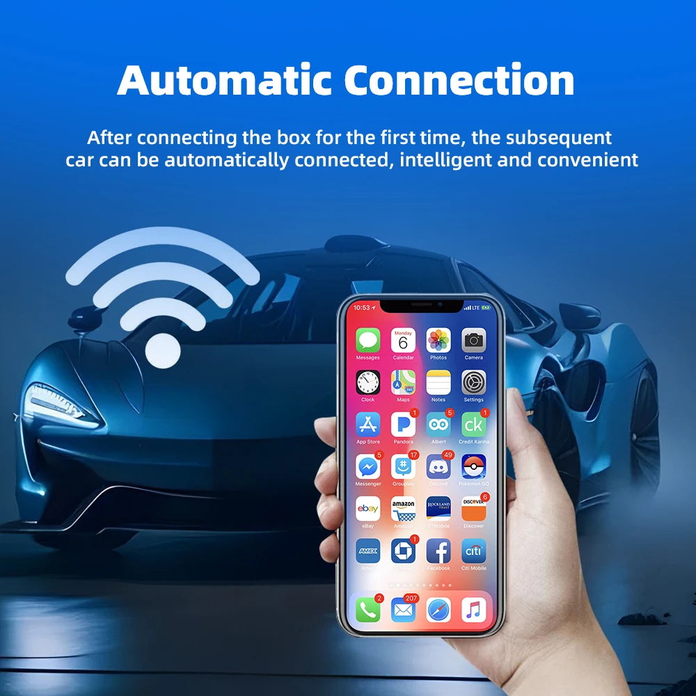 2-in-1 Wireless CarPlay & Android Auto Box – Works with 98% of Cars