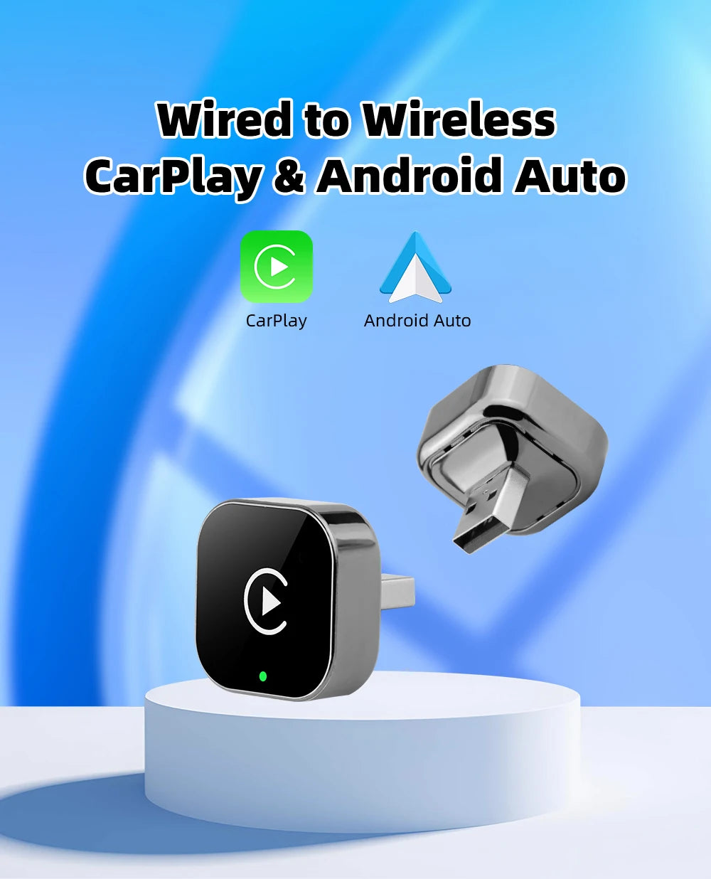2-in-1 Wireless CarPlay & Android Auto Box – Works with 98% of Cars
