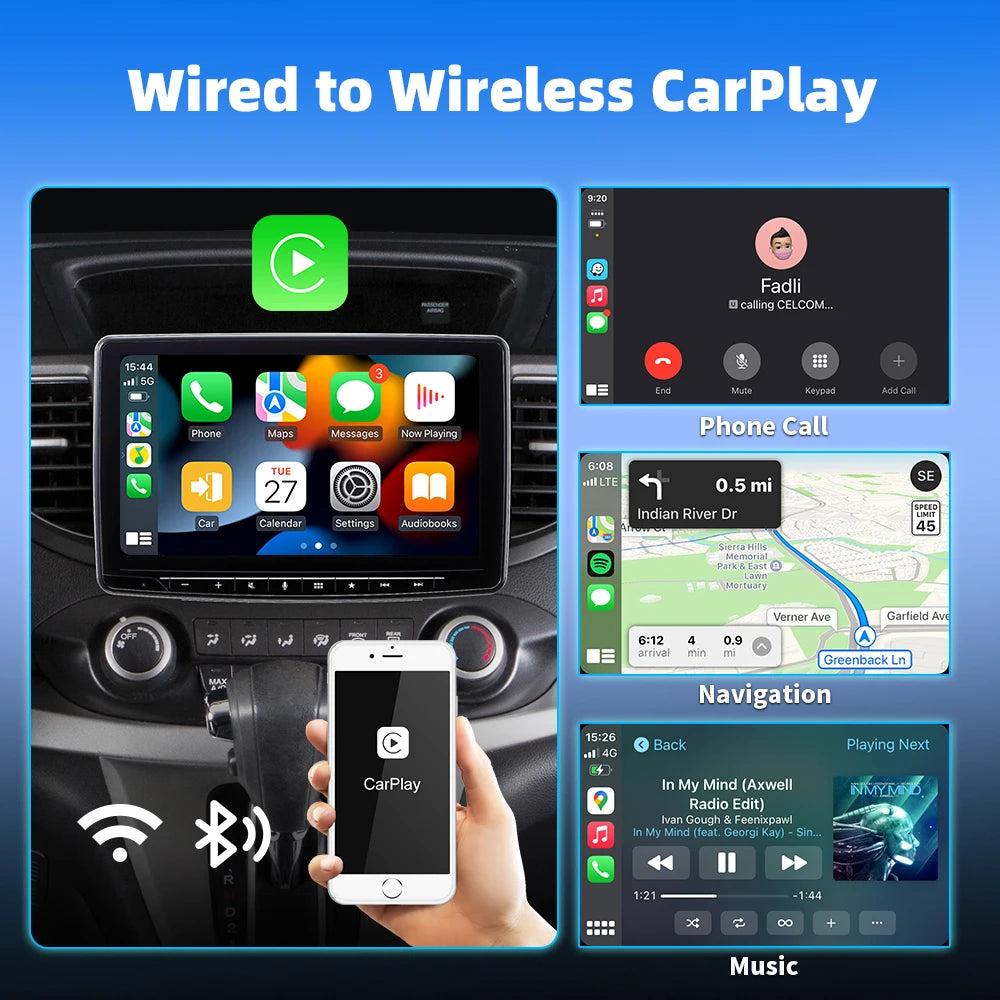 2-in-1 Wireless CarPlay & Android Auto Box – Works with 98% of Cars